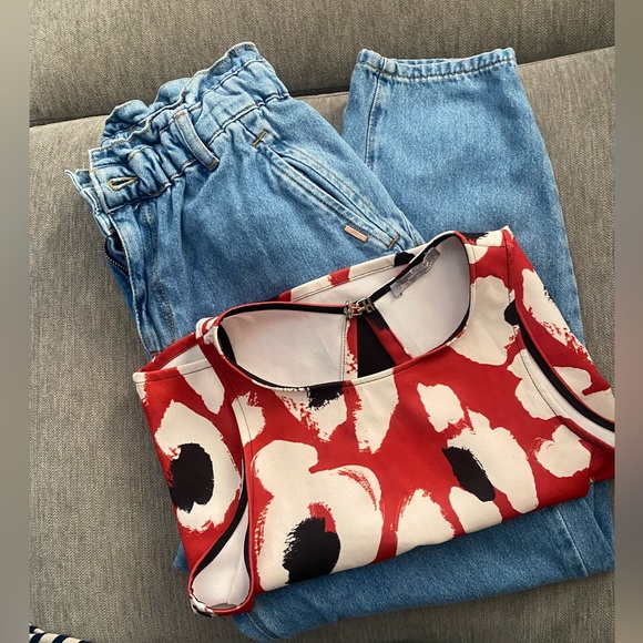 Zara elastic waist hight rise jeans - Picture 5 of 8